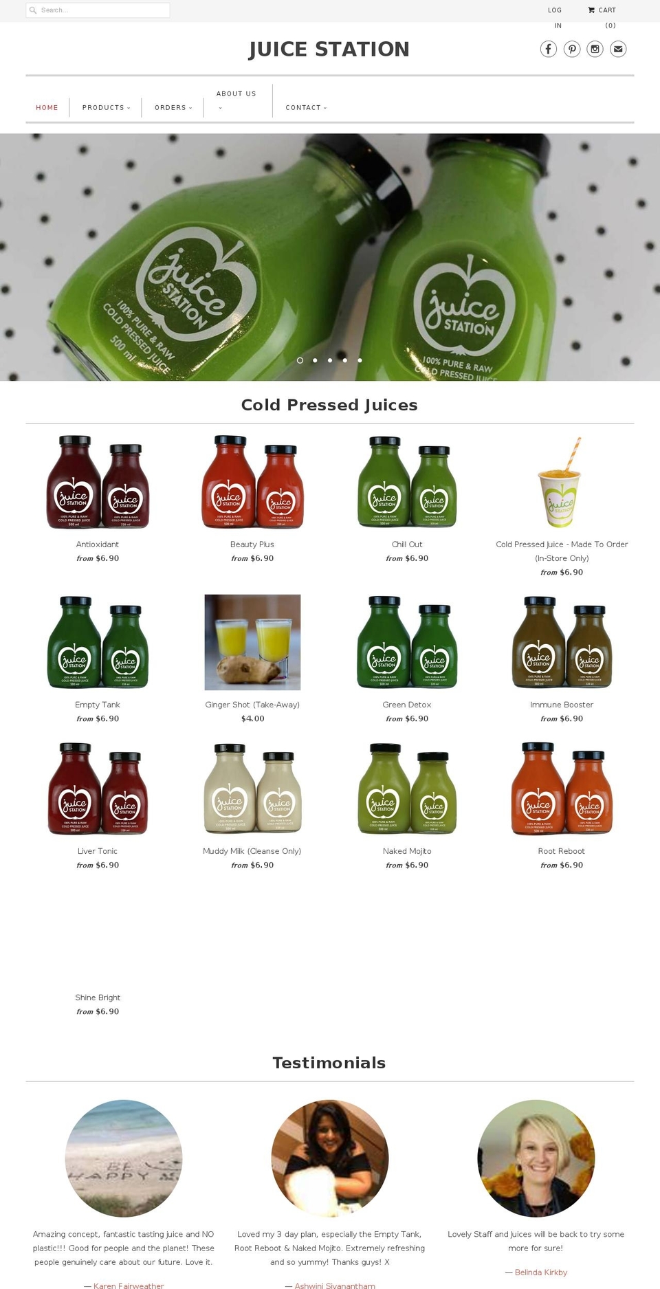 Juice Station Shopify theme site example juice-station.myshopify.com