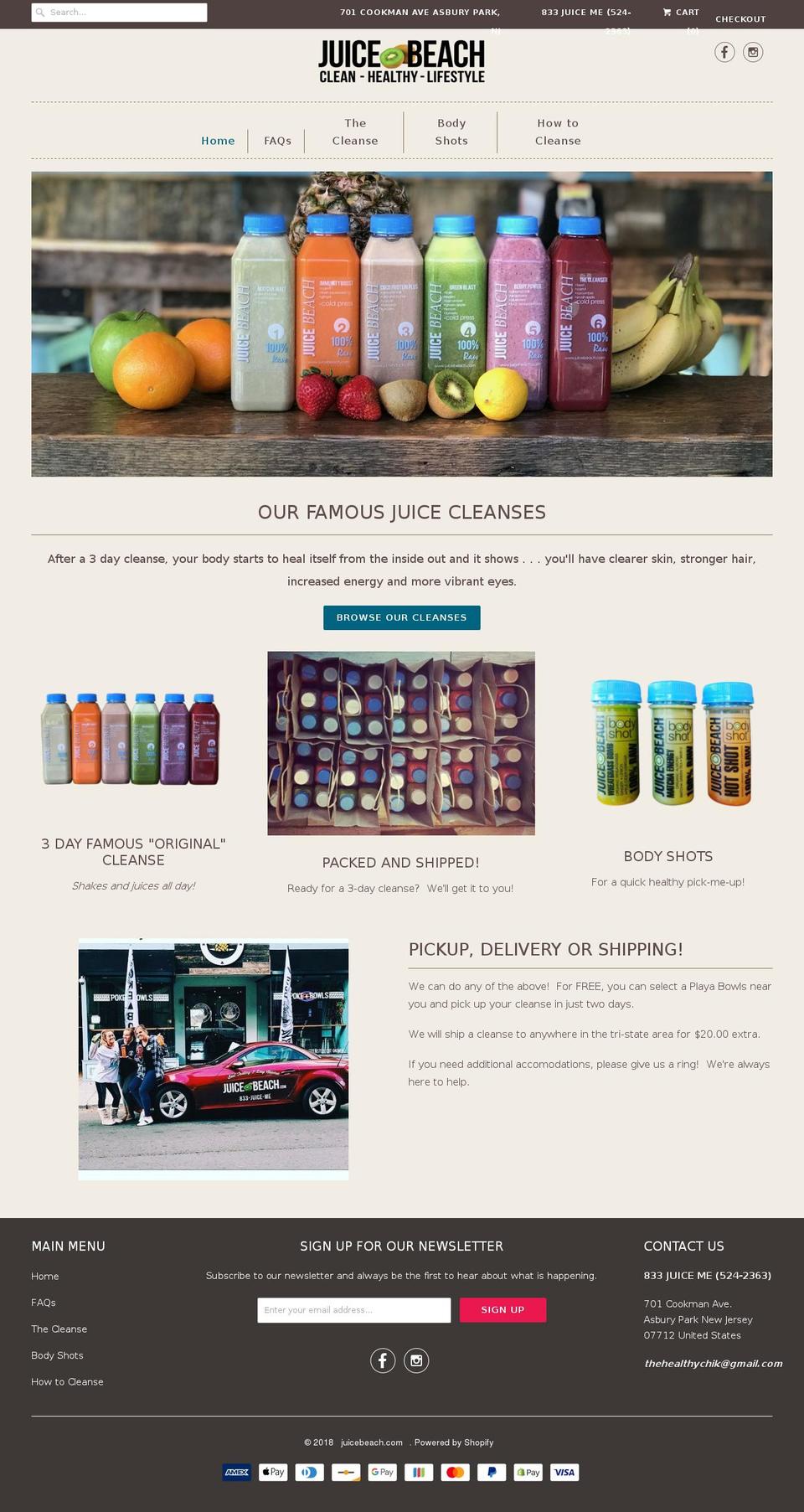 juicebeach.com shopify website screenshot