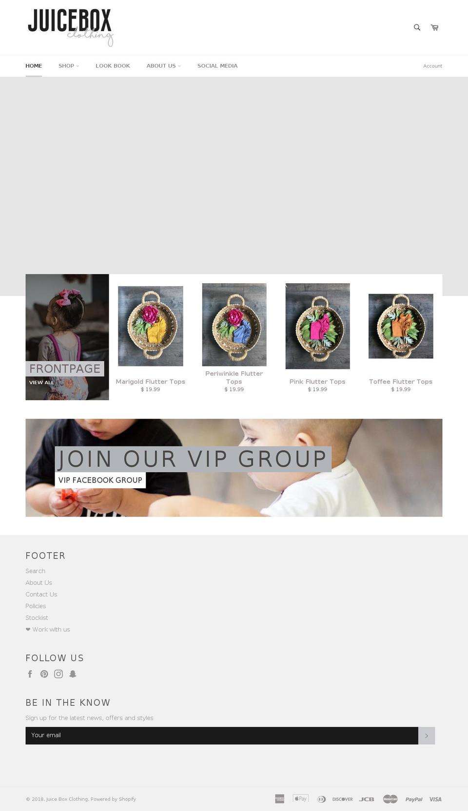 juiceboxclothing.com — Shopify storefront screenshot