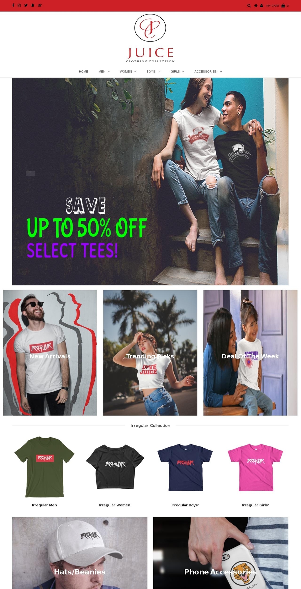 juiceclothingcollection.com — Shopify storefront screenshot