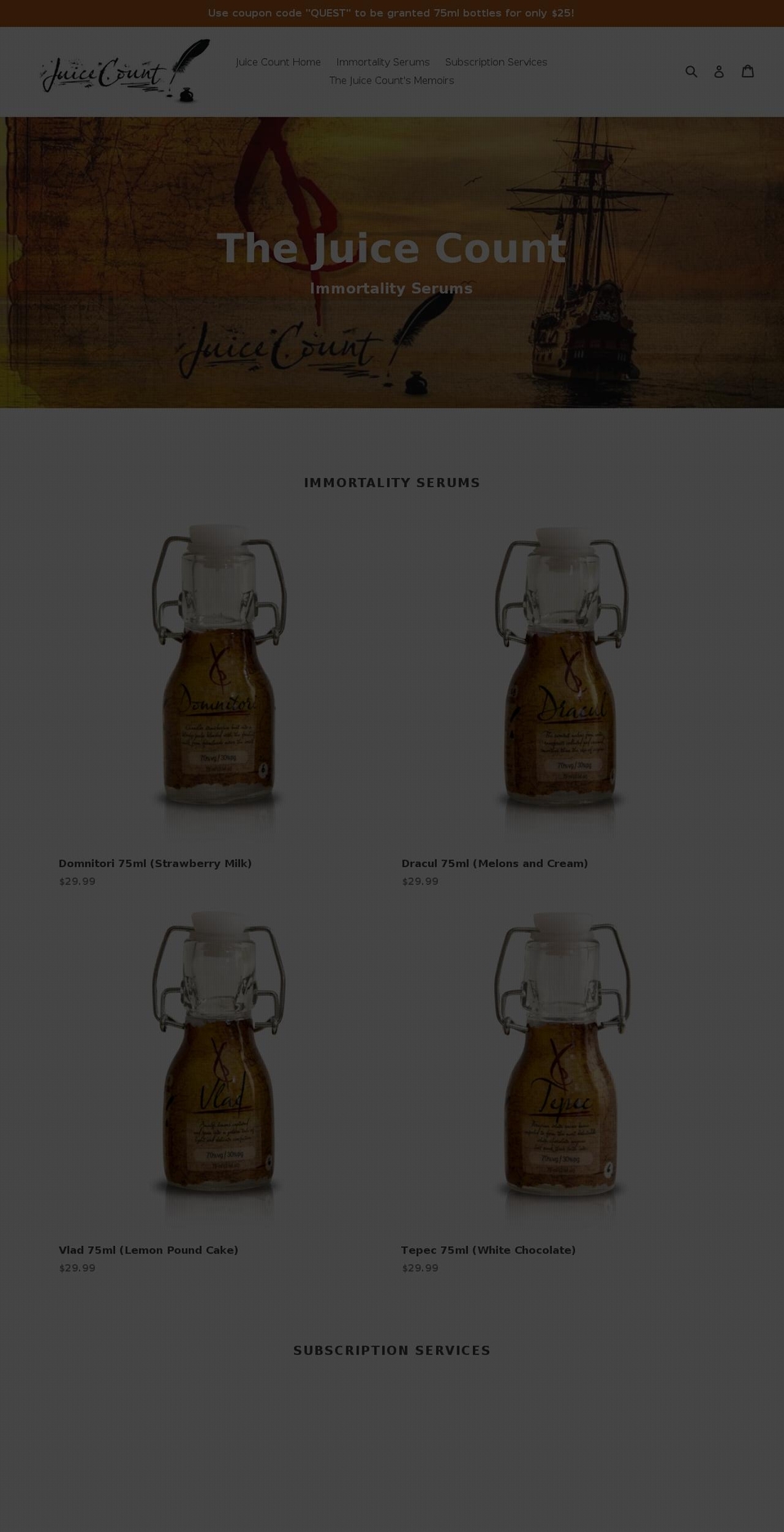 juicecount.com — Shopify storefront screenshot