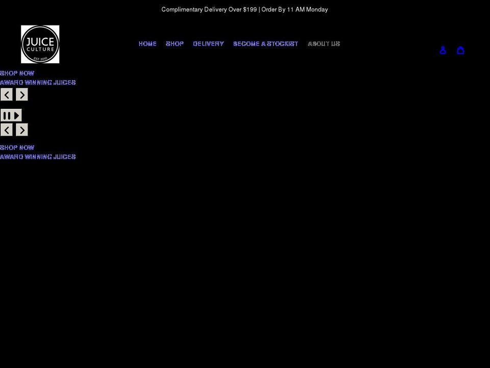 juiceculture.com.au shopify website screenshot