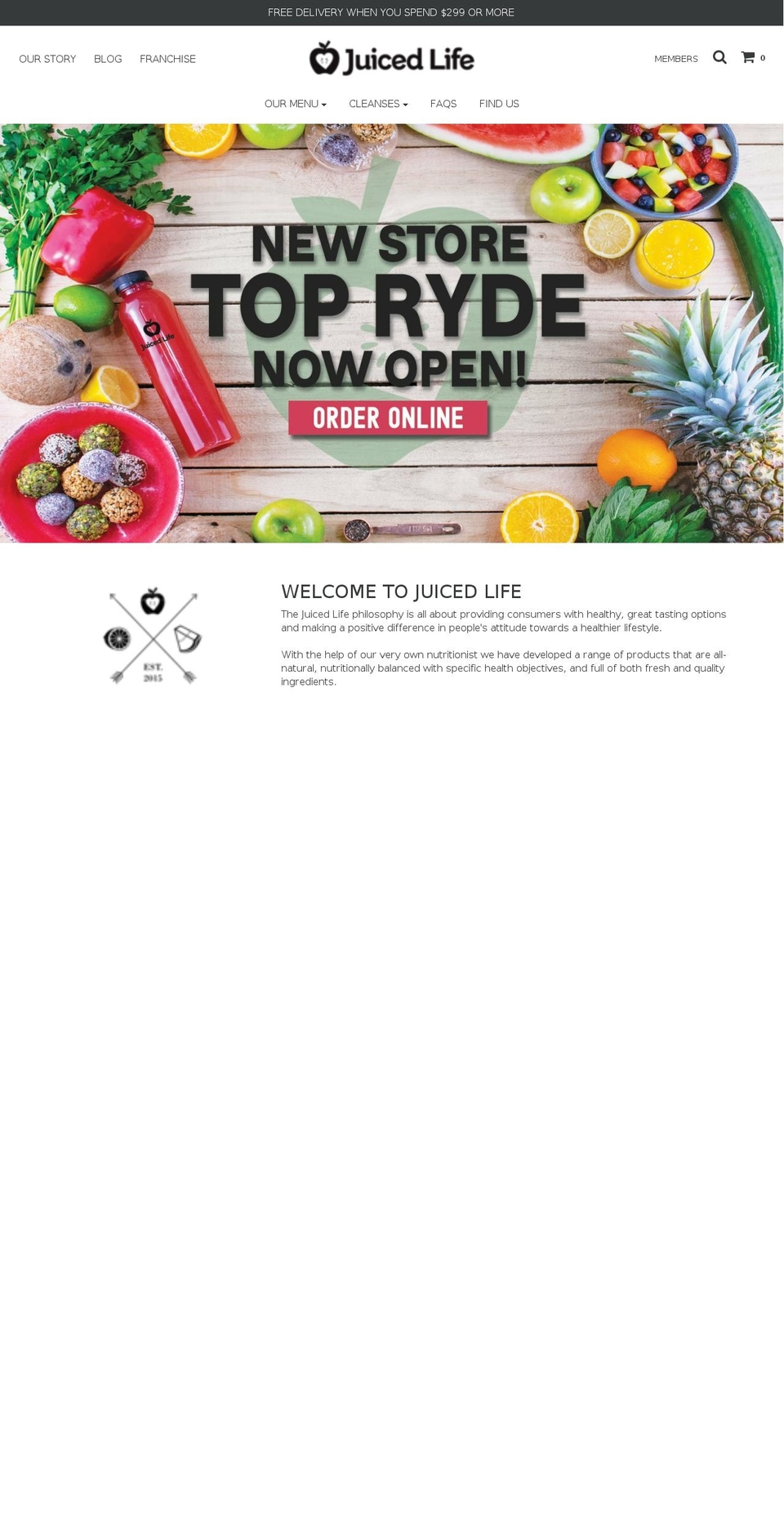 juicedlife.com.au shopify website screenshot