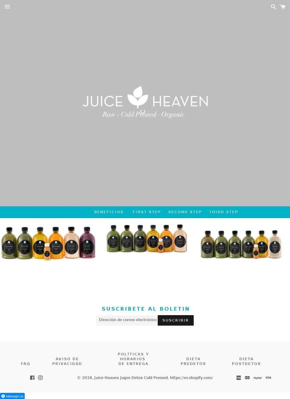 Nuevo Juice Shopify theme site example juiceheaven.com