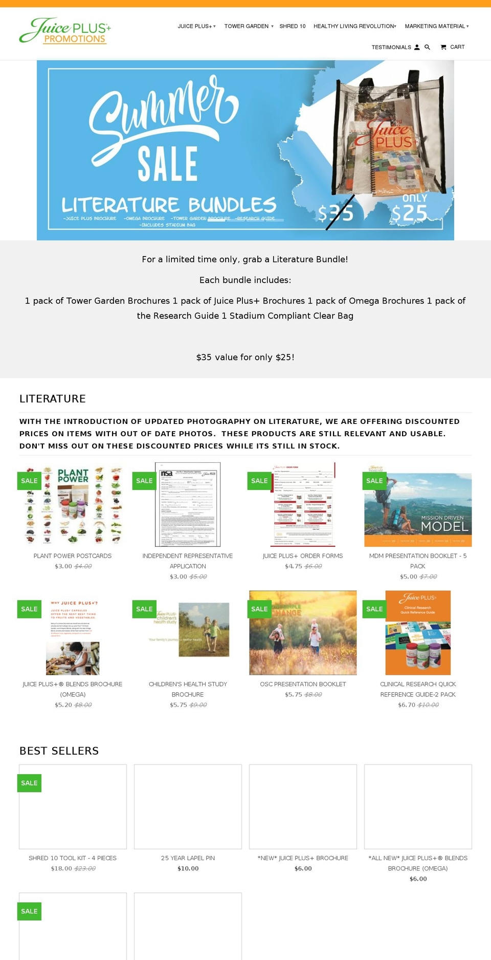 juicepluspromotions.com shopify website screenshot