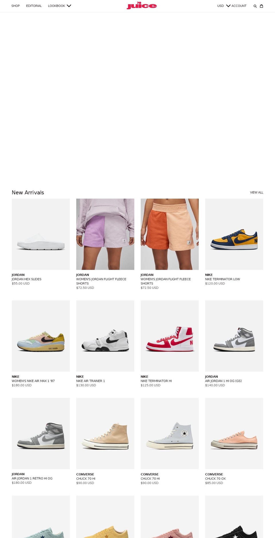 juicestoreusa.com shopify website screenshot