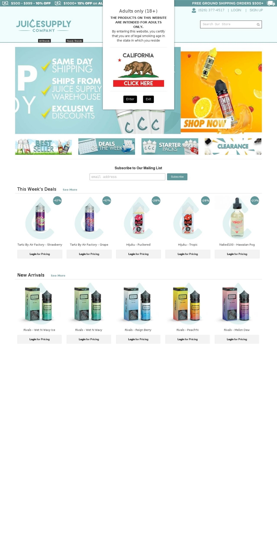 Copy of Victoria Backup New Menu -- Shopify theme site example juicesupplycompany.myshopify.com