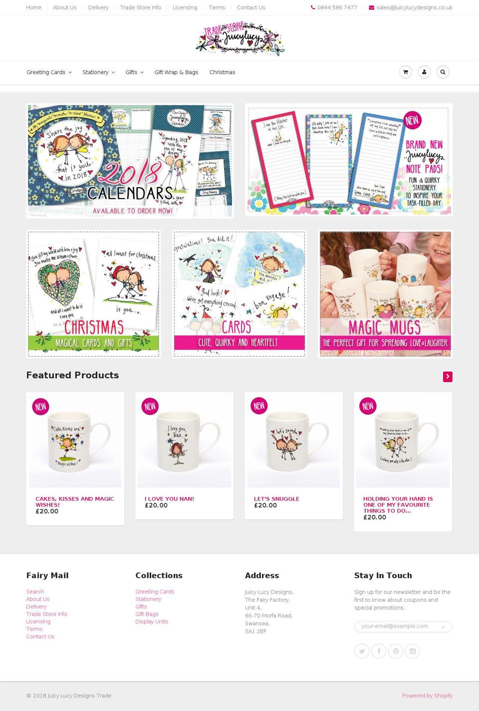 juicylucydesignstrade.com — Shopify storefront screenshot