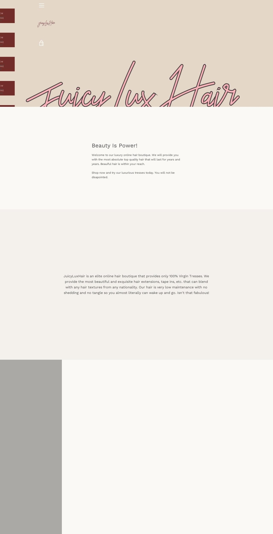 juicyluxhair.org shopify website screenshot