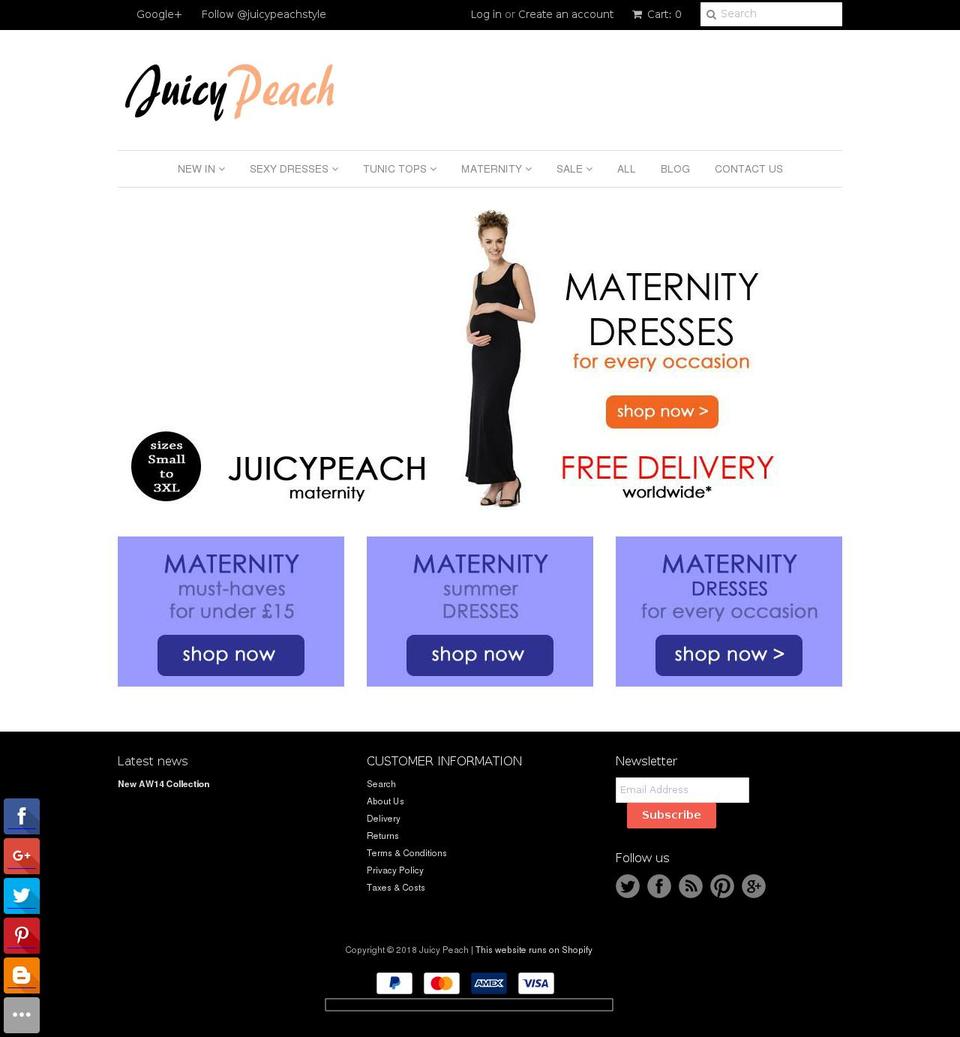 juicypeachmaternity.com — Shopify storefront screenshot