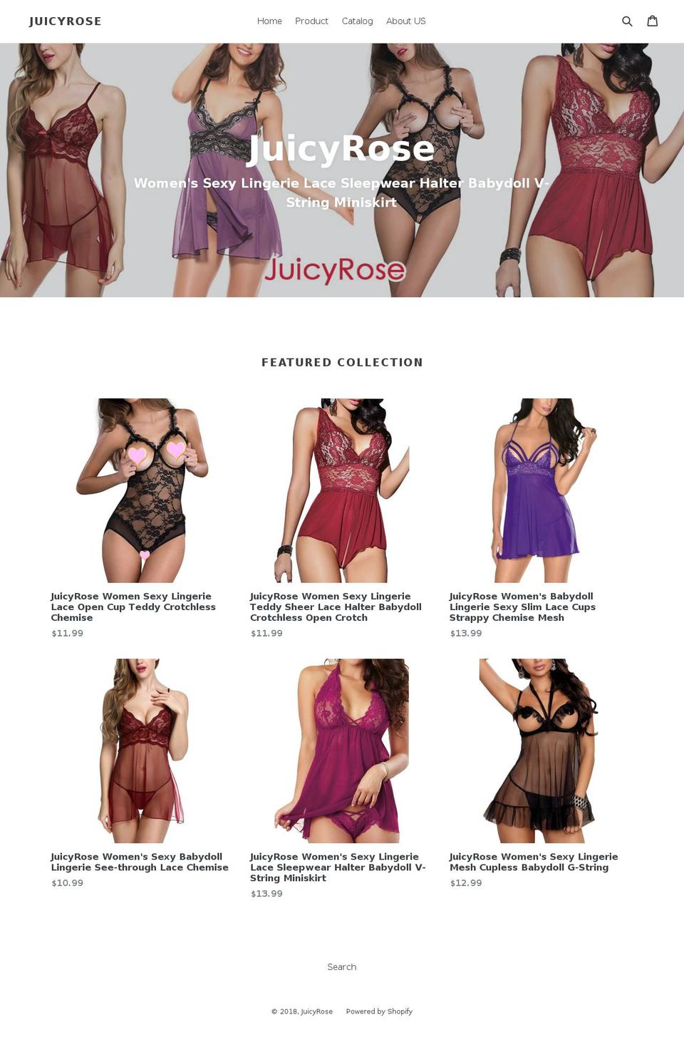 juicyrose.net shopify website screenshot