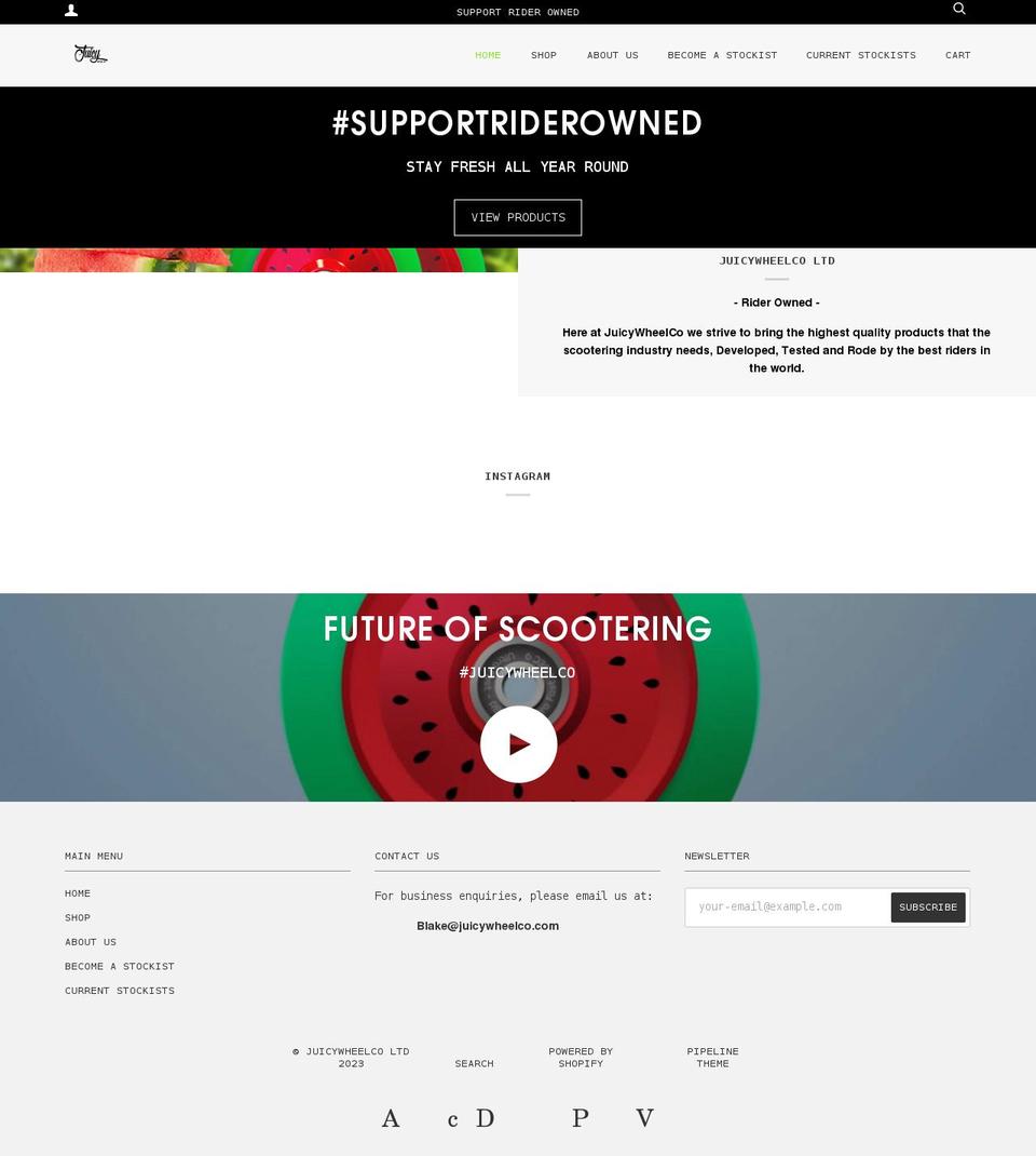 juicywheelco.com — Shopify storefront screenshot