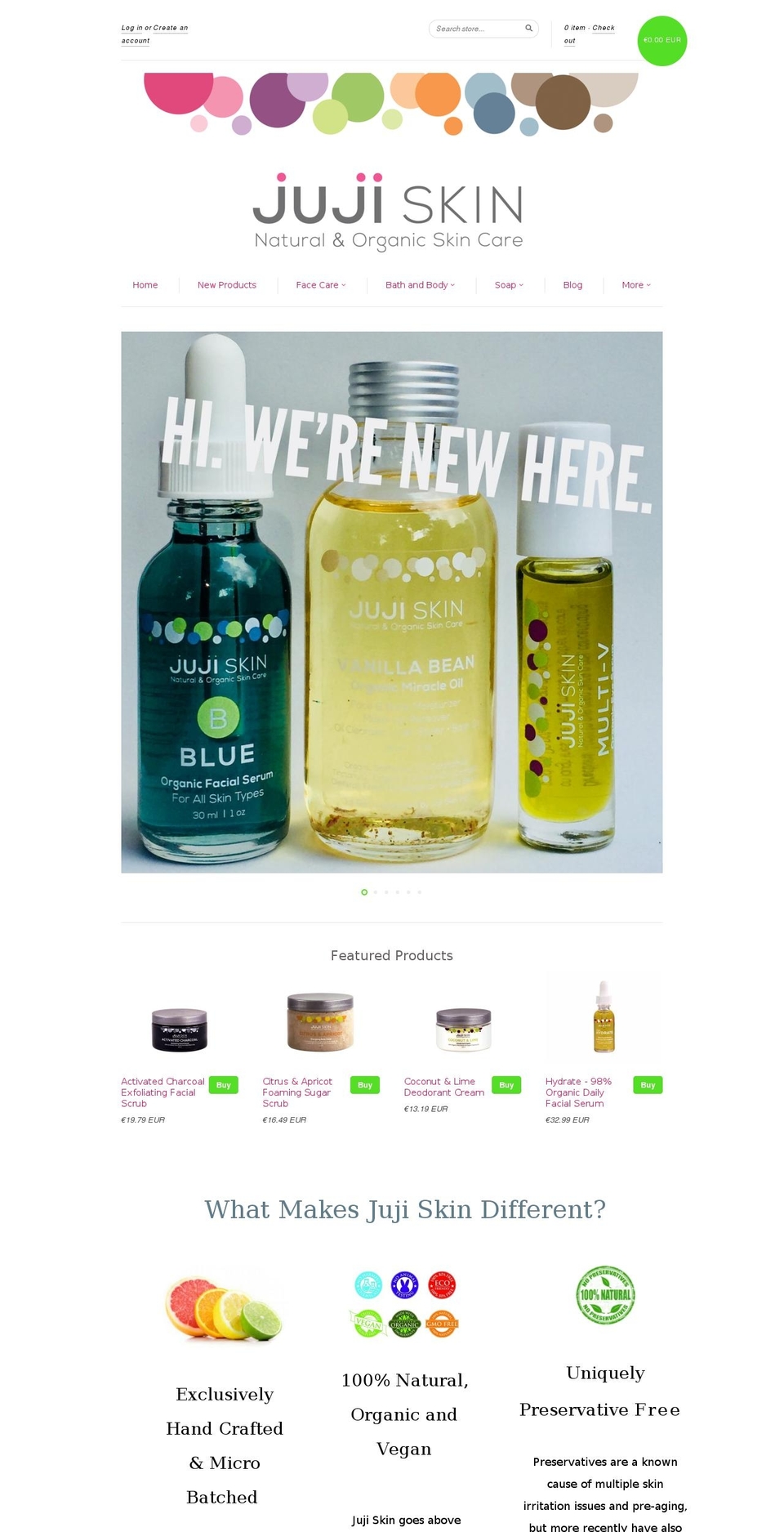 jujiskin.com shopify website screenshot