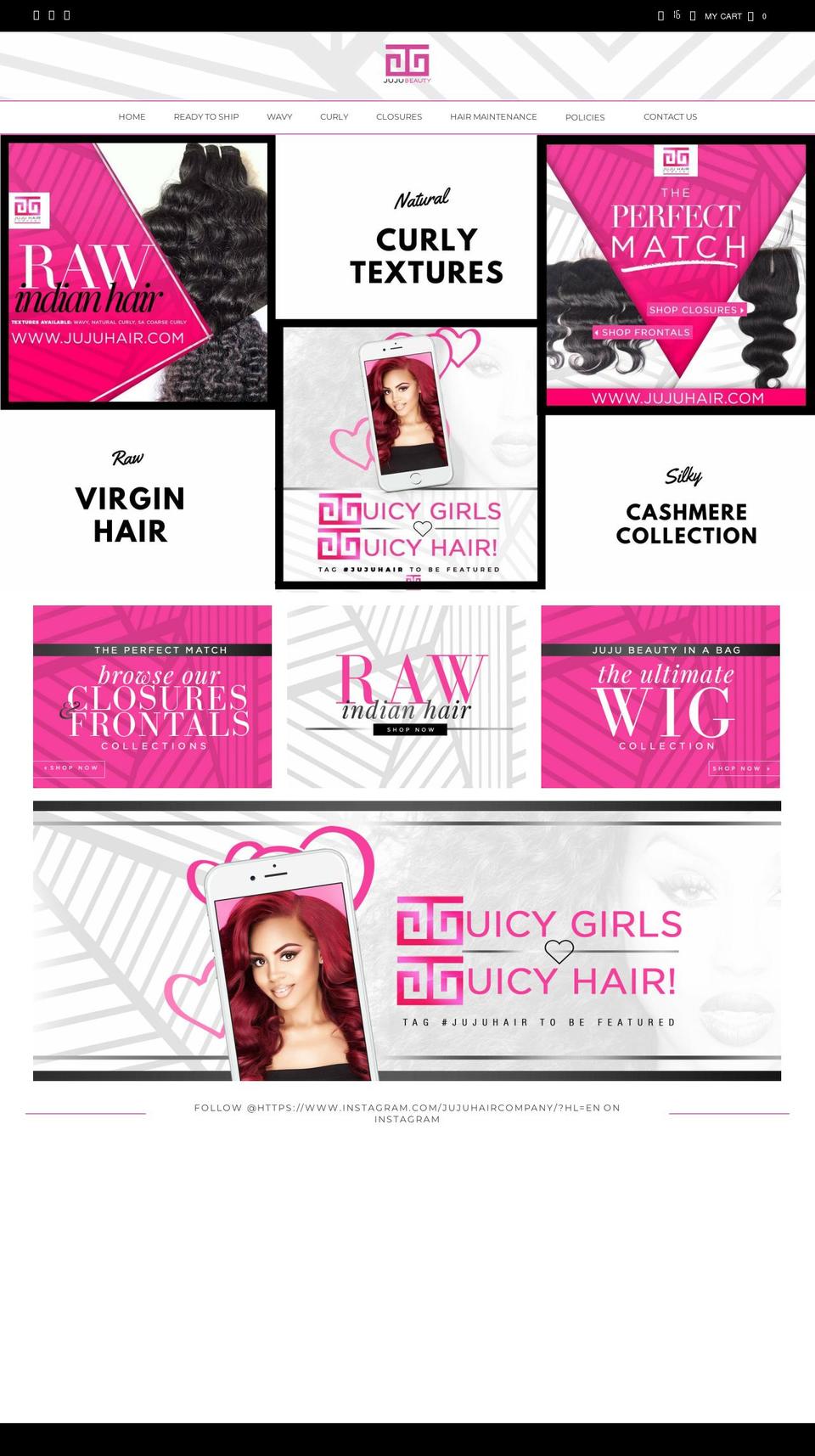 juju-hair-co.myshopify.com shopify website screenshot