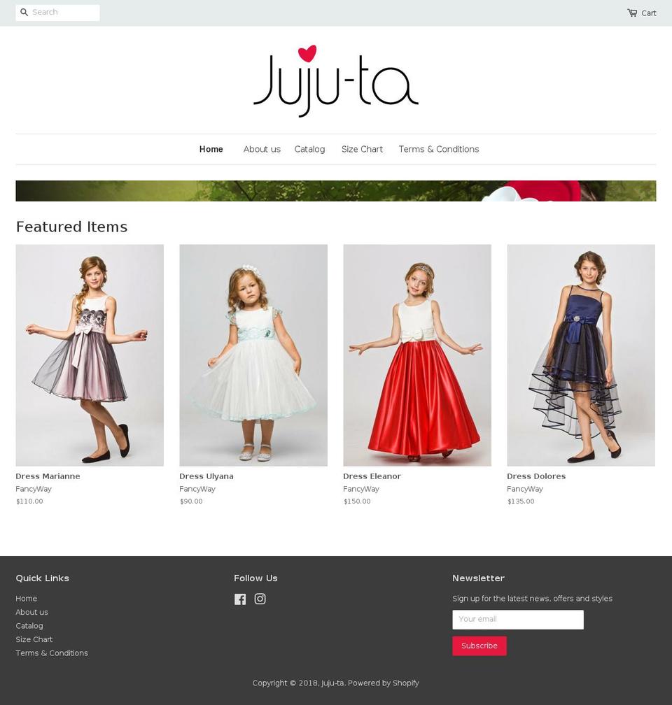 juju-ta.com shopify website screenshot