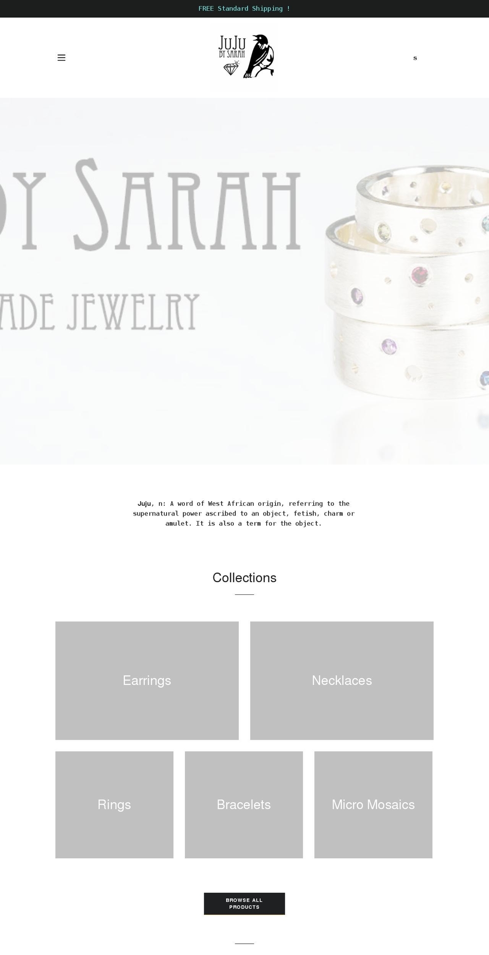 jujubysarah.com shopify website screenshot