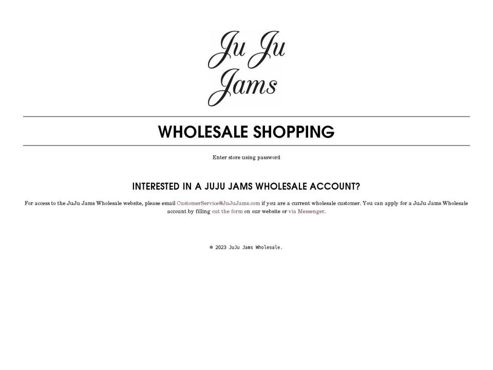jujujamswholesale.com shopify website screenshot