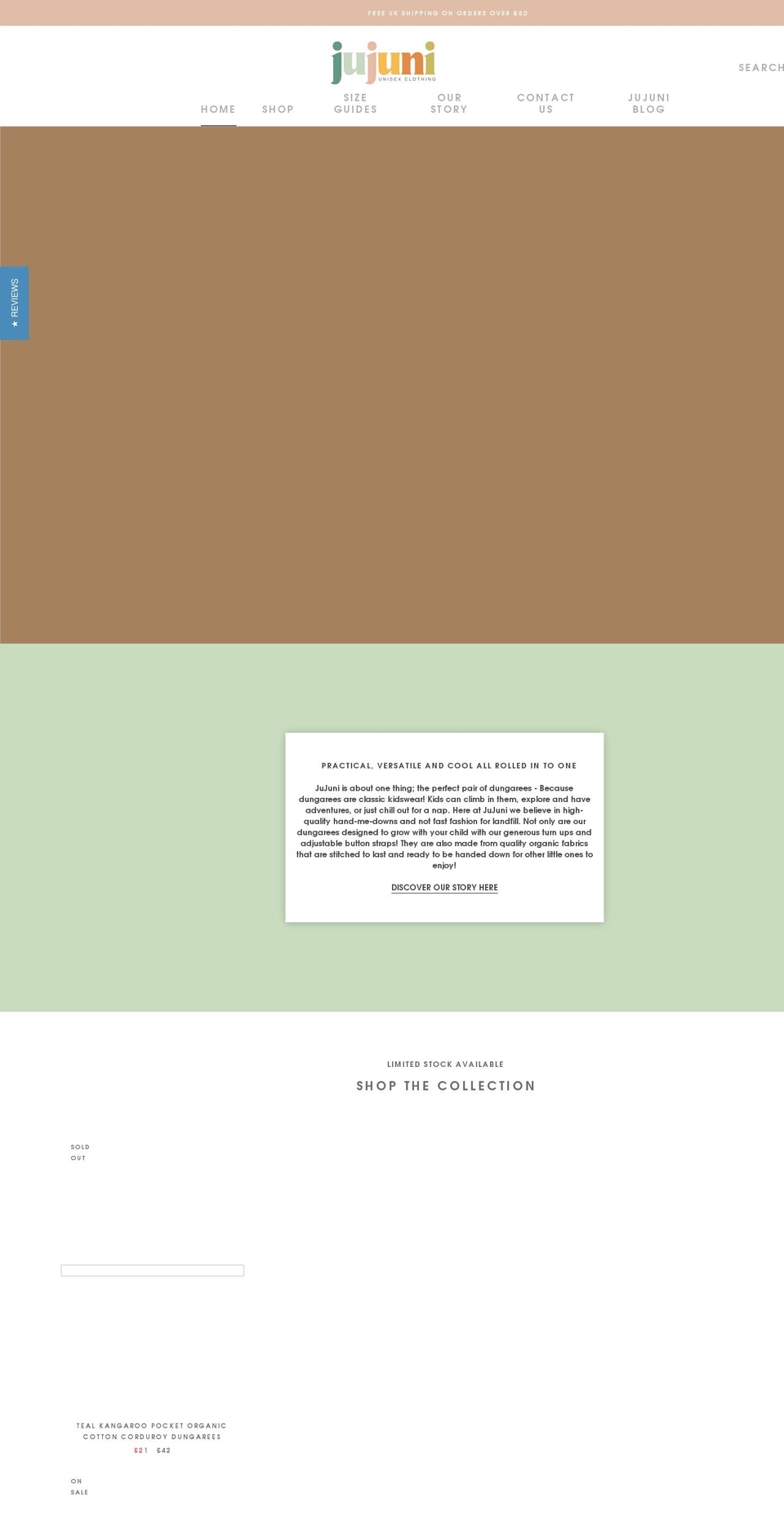 jujuni.co.uk shopify website screenshot