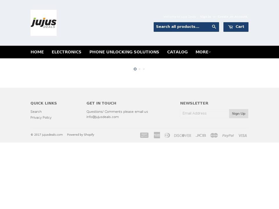 jujusdeals.com shopify website screenshot