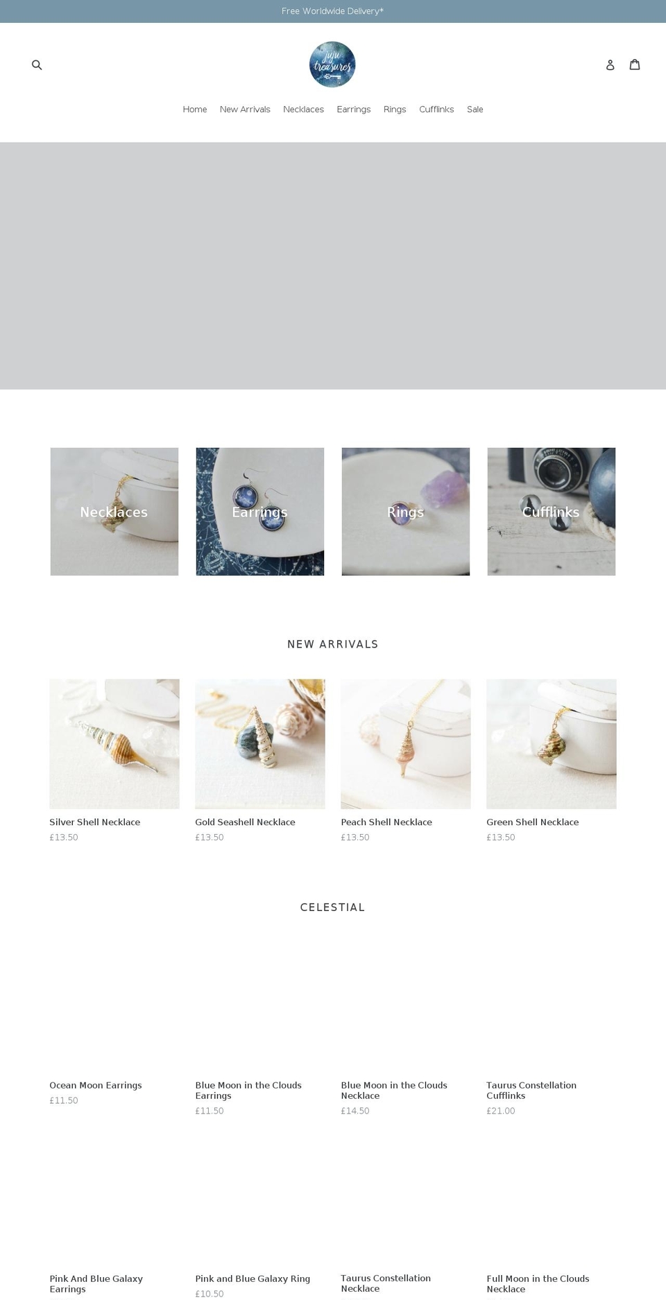 jujutreasures.com shopify website screenshot