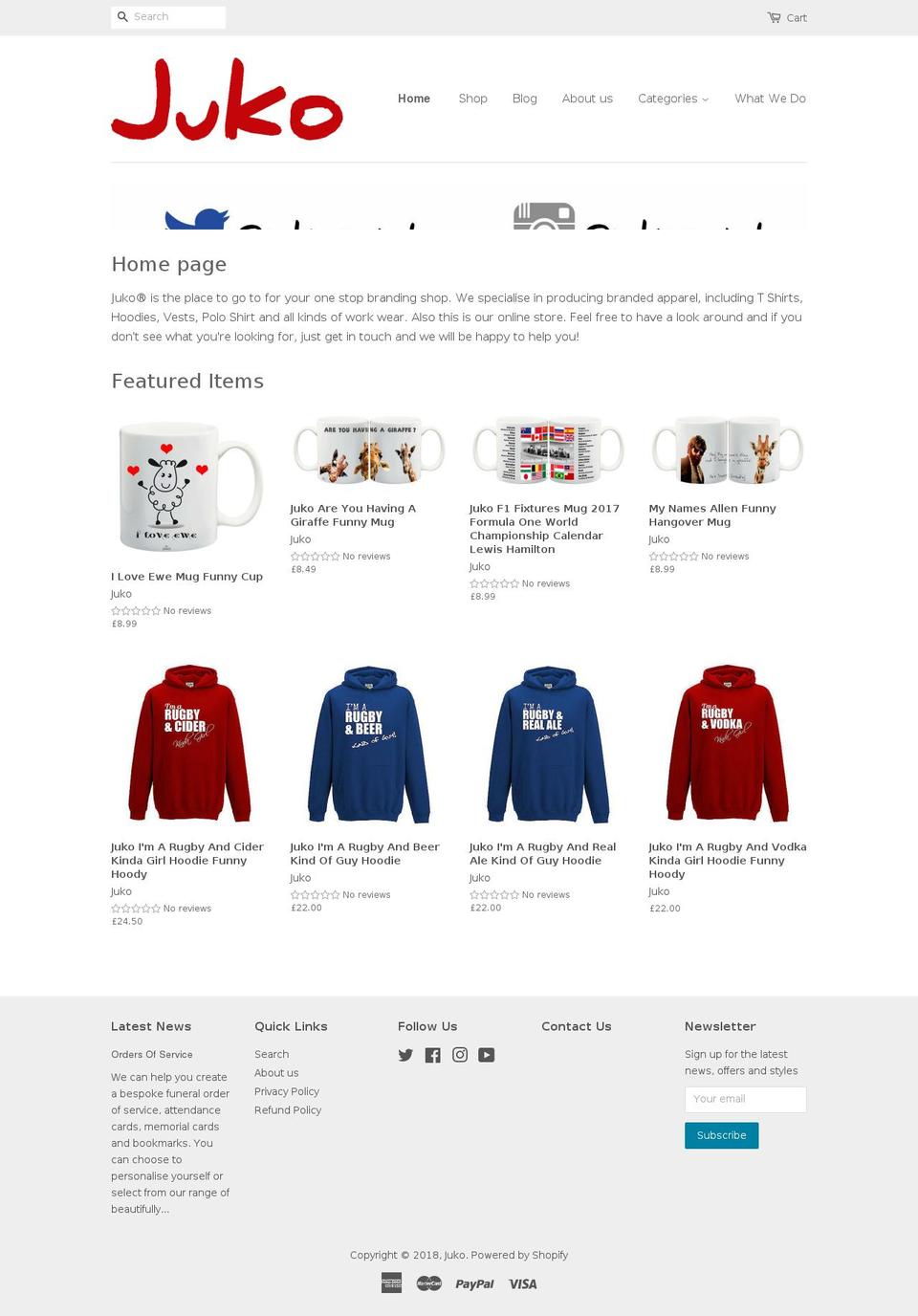 juko.co.uk shopify website screenshot