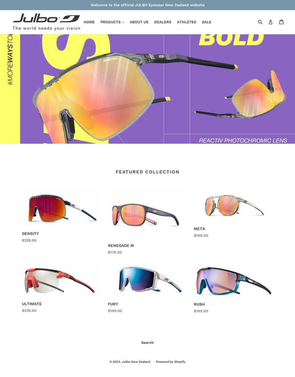 julbo.nz shopify website screenshot