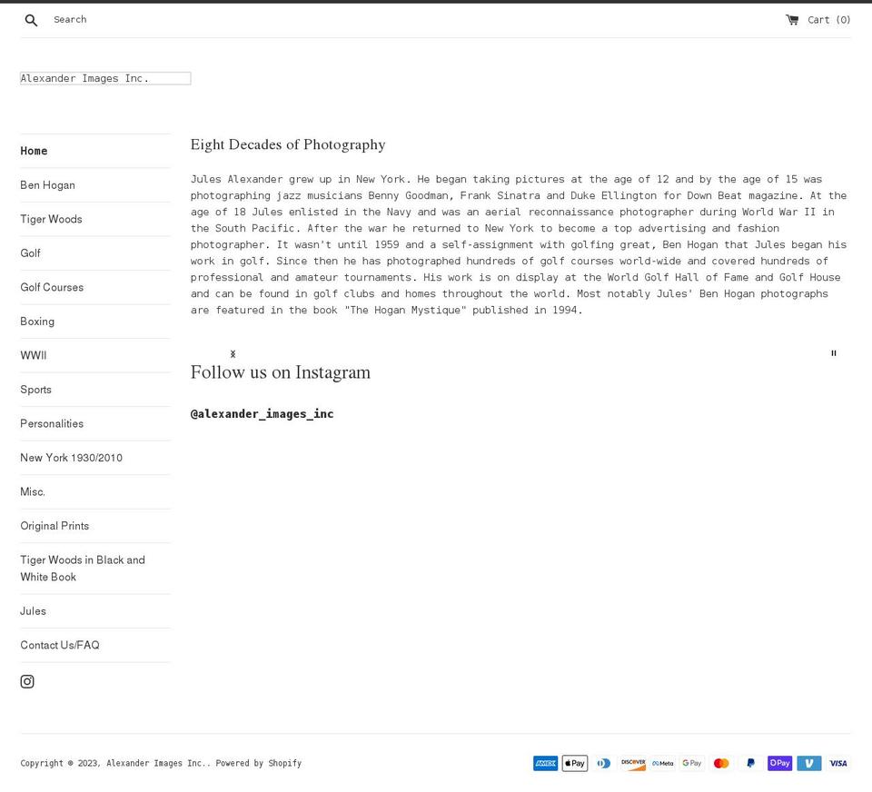 julesalexander.com shopify website screenshot