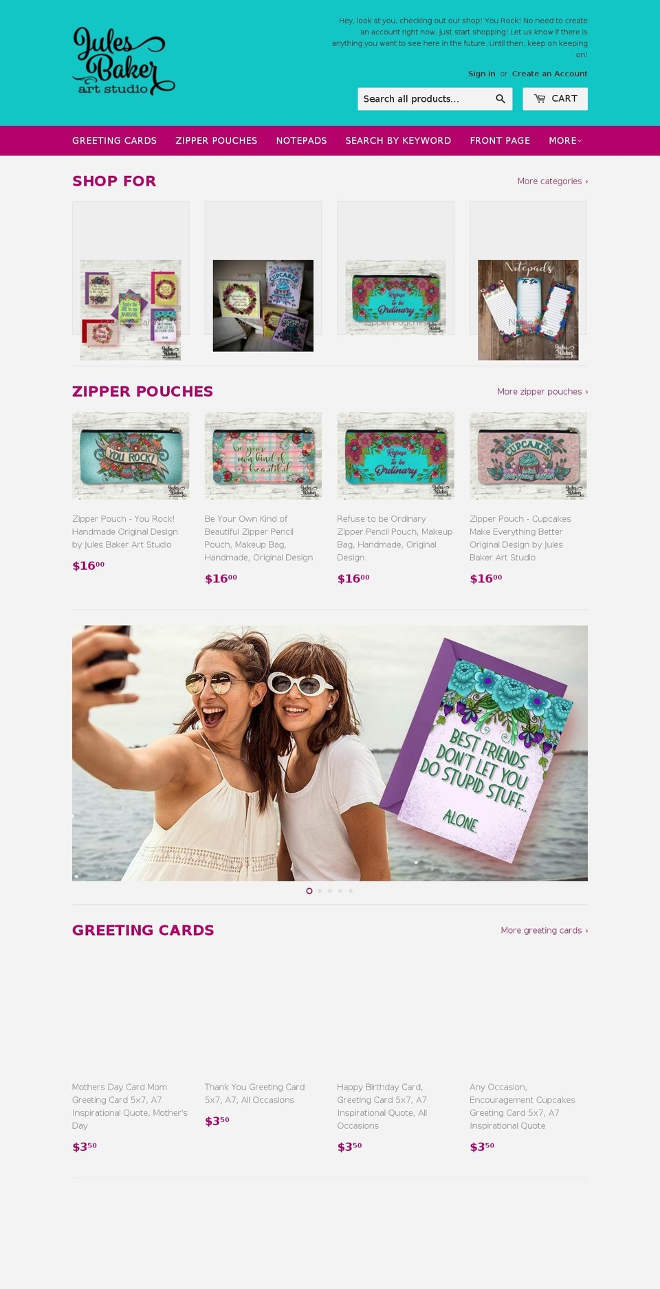 julesbakerartstudio.com — Shopify storefront screenshot