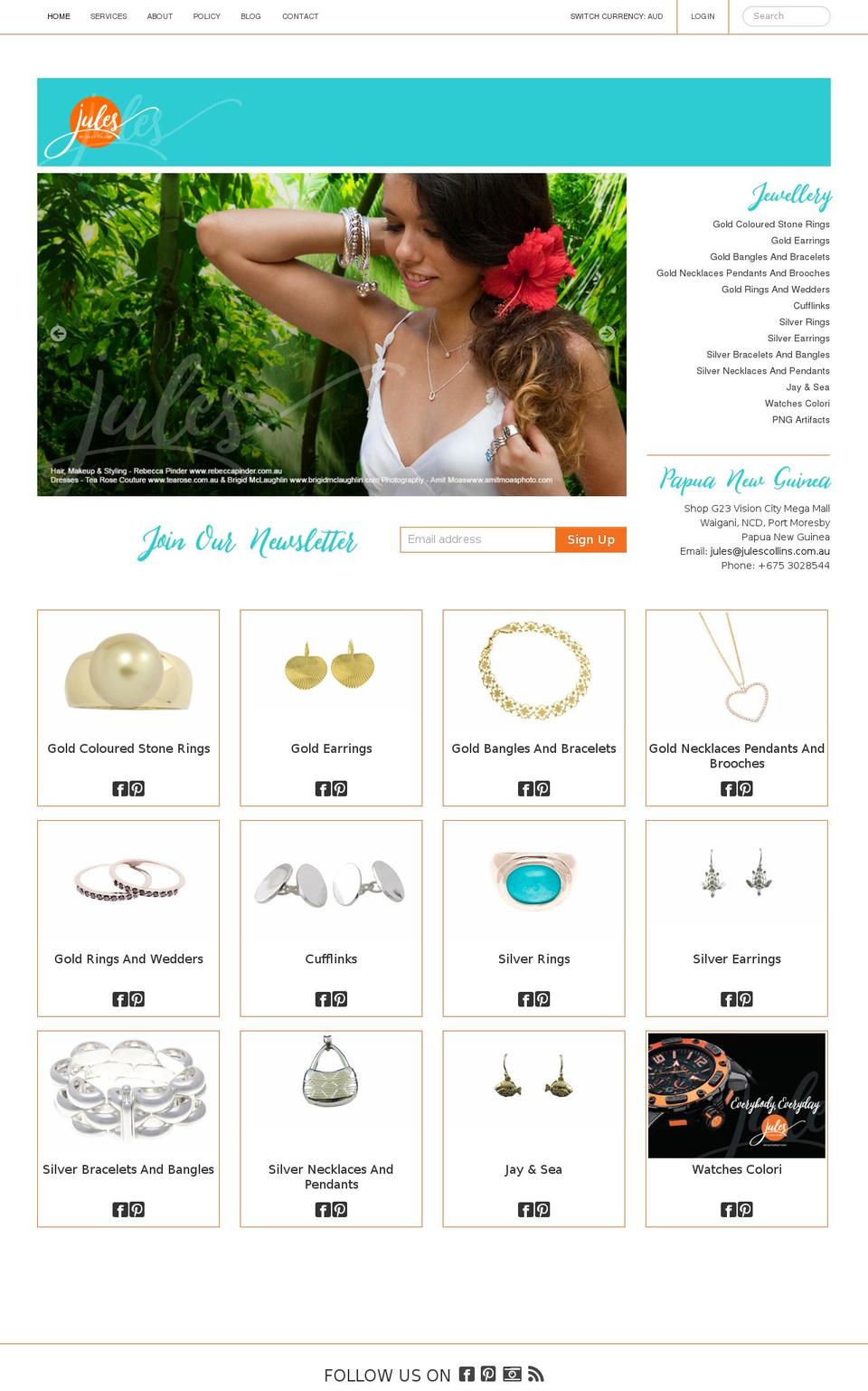 julescollins.com.au shopify website screenshot