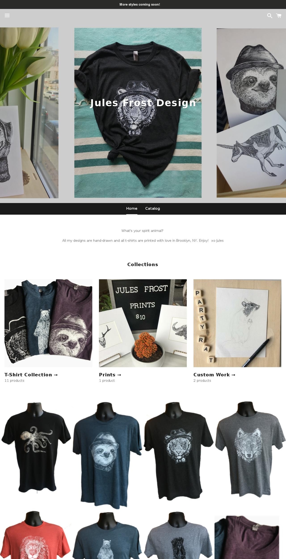 julesfrost.com — Shopify storefront screenshot