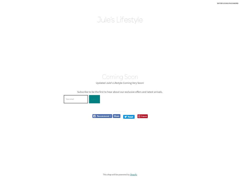 juleslifestylecompany.com — Shopify storefront screenshot
