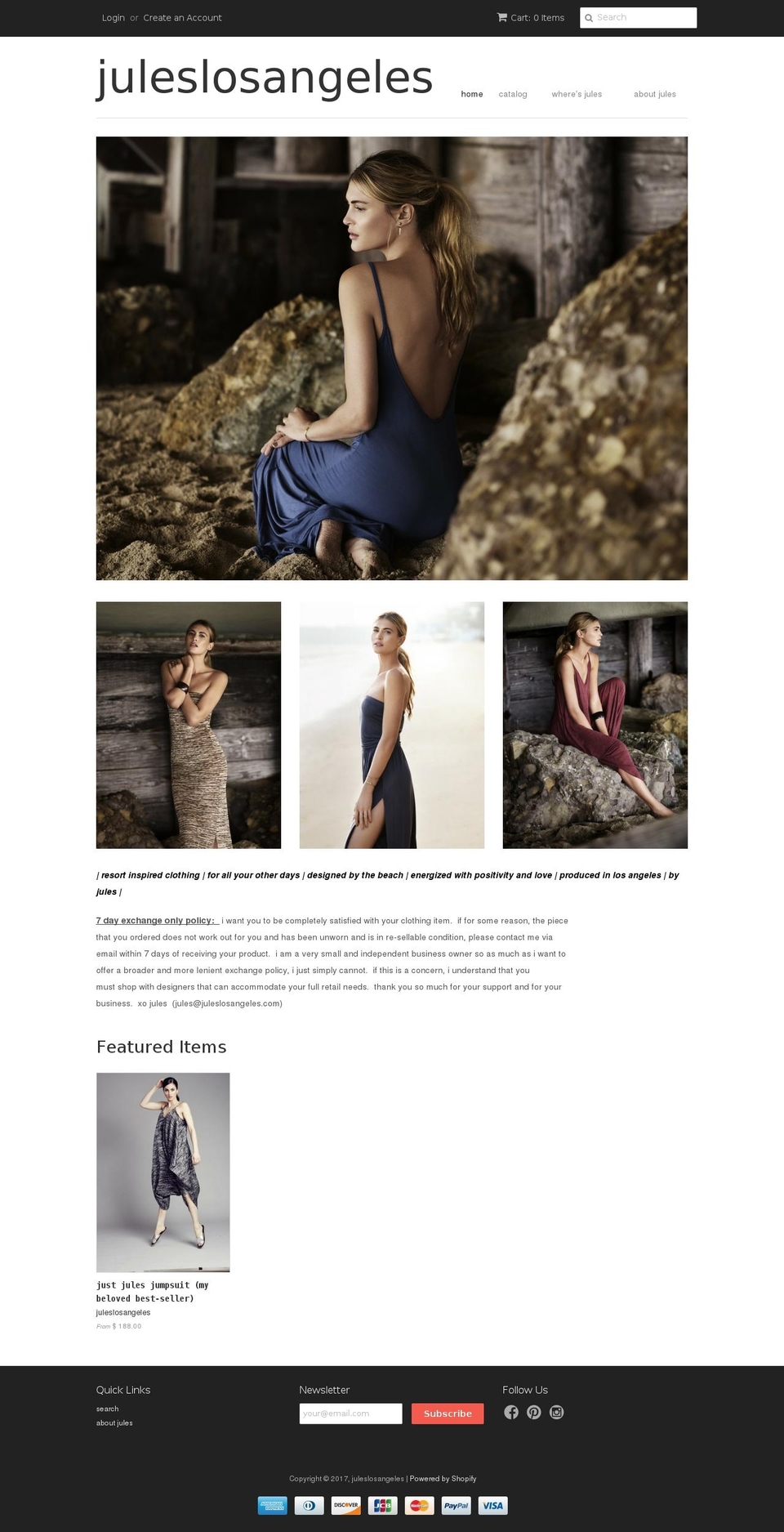 juleslosangeles.com shopify website screenshot