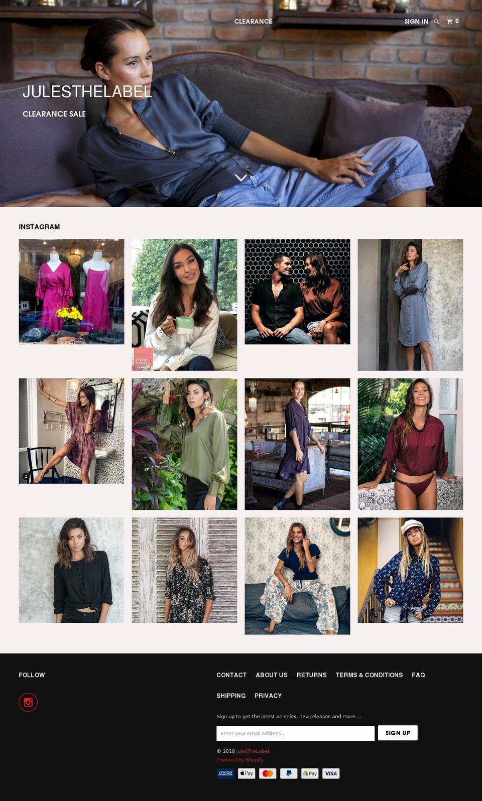 Copy of Parallax - Customized V4 - Summer 17\/18 Shopify theme site example julesthelabel.com