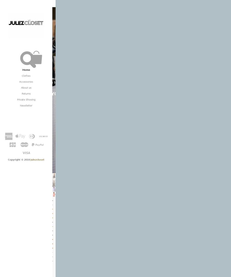 julezcloset.com shopify website screenshot