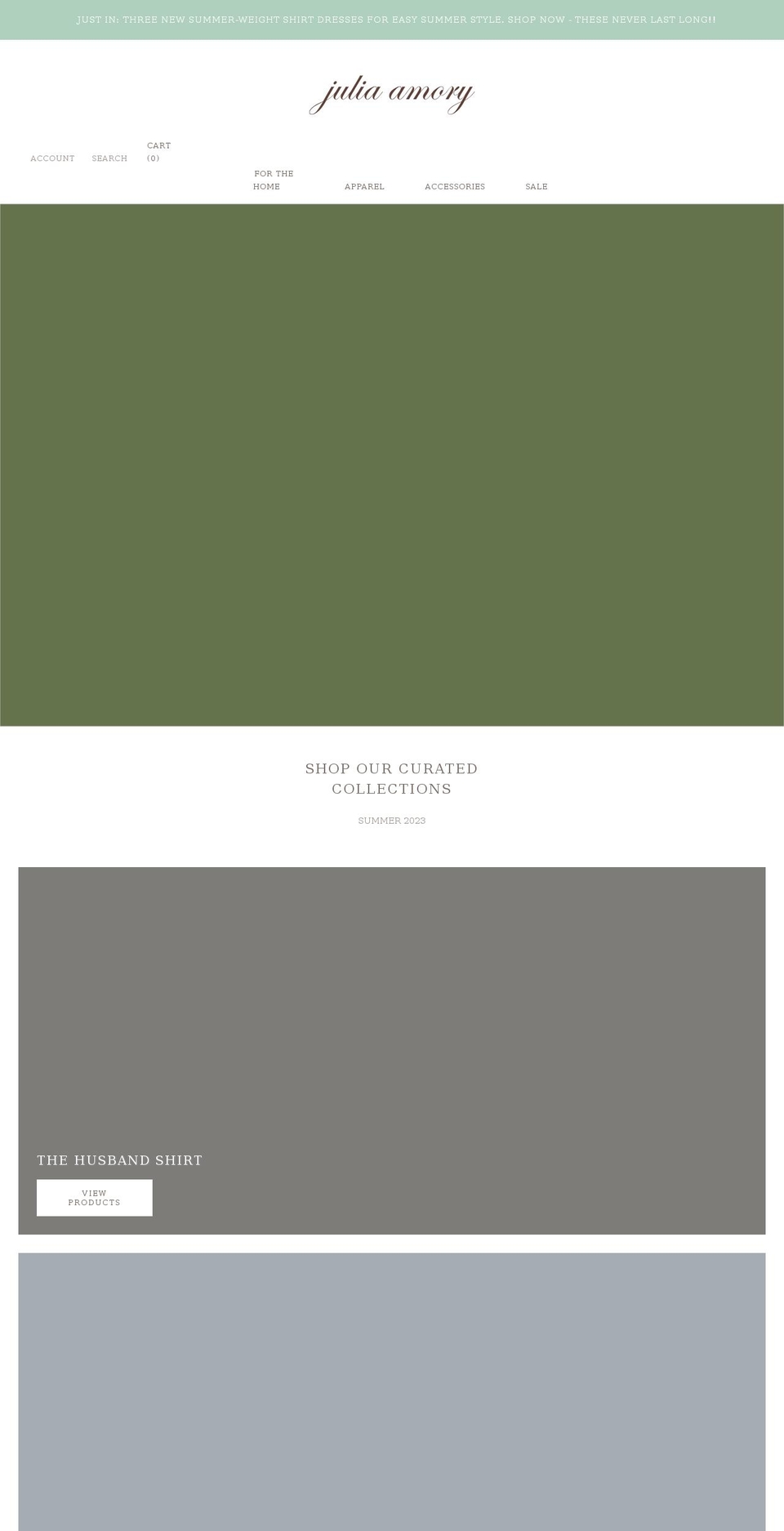 juliaamory.com shopify website screenshot