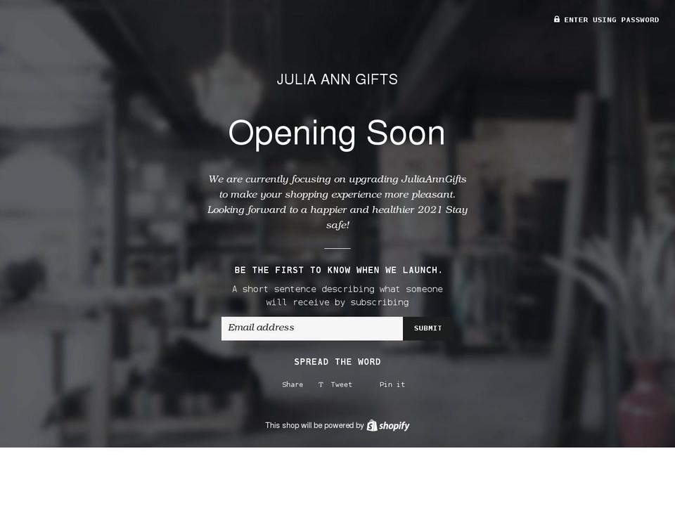juliaanngifts.com shopify website screenshot