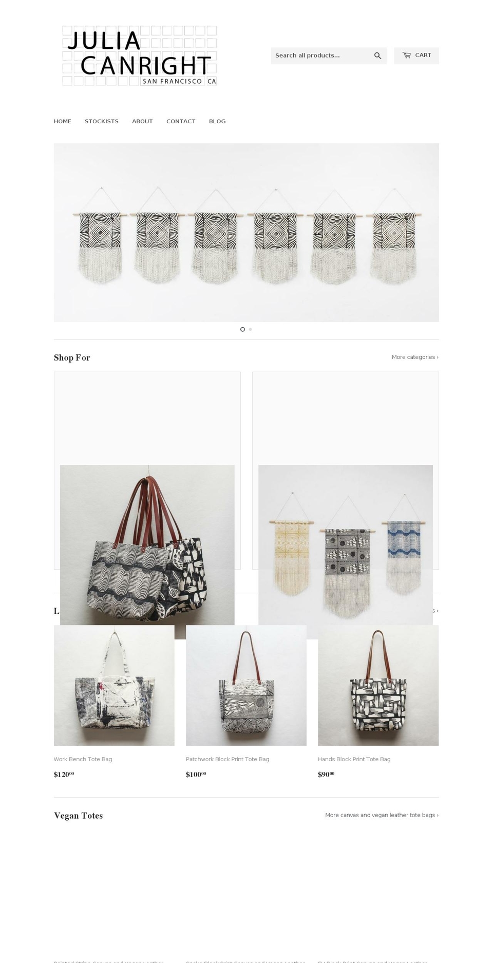 juliacanright.com shopify website screenshot