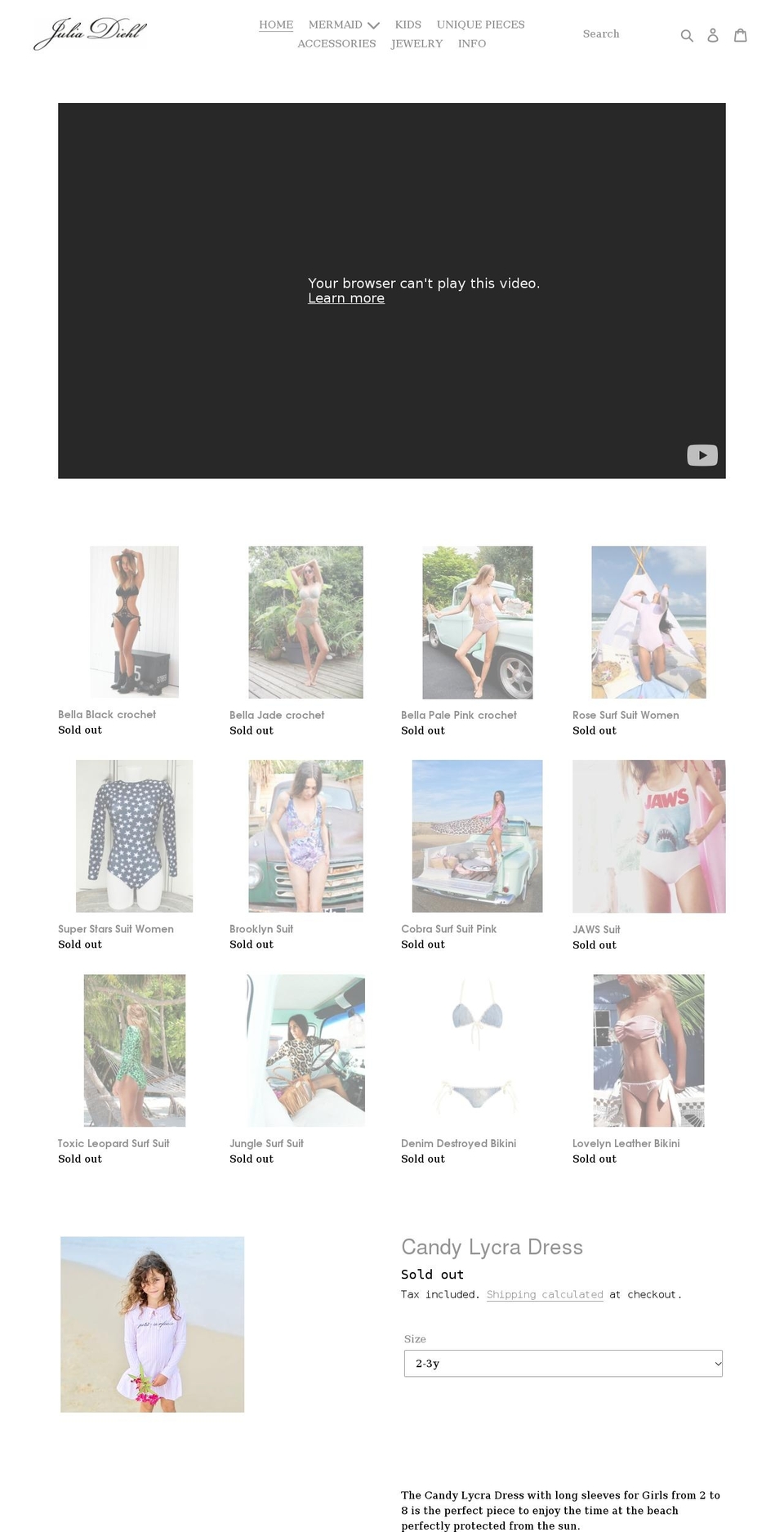 juliadiehl.world shopify website screenshot