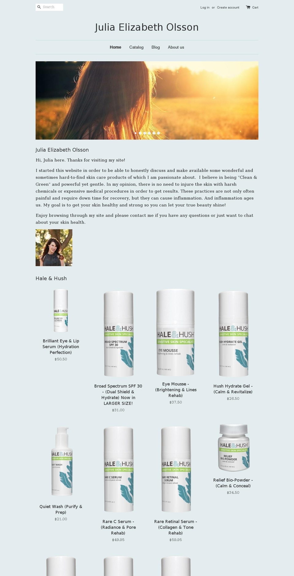 juliaelizabetholsson.com — Shopify storefront screenshot