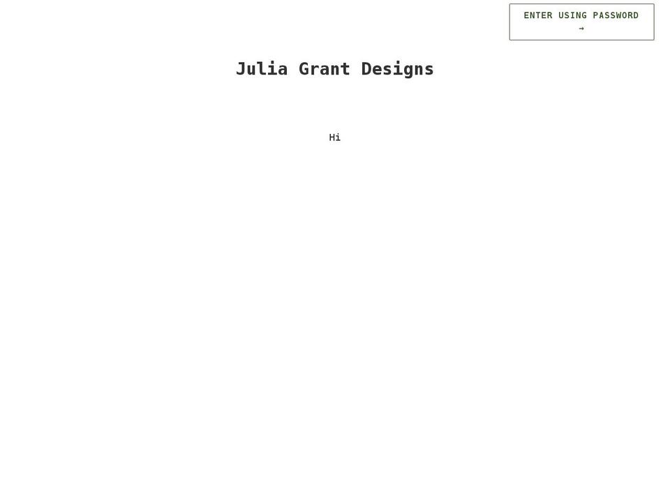 juliagrantdesigns.com shopify website screenshot