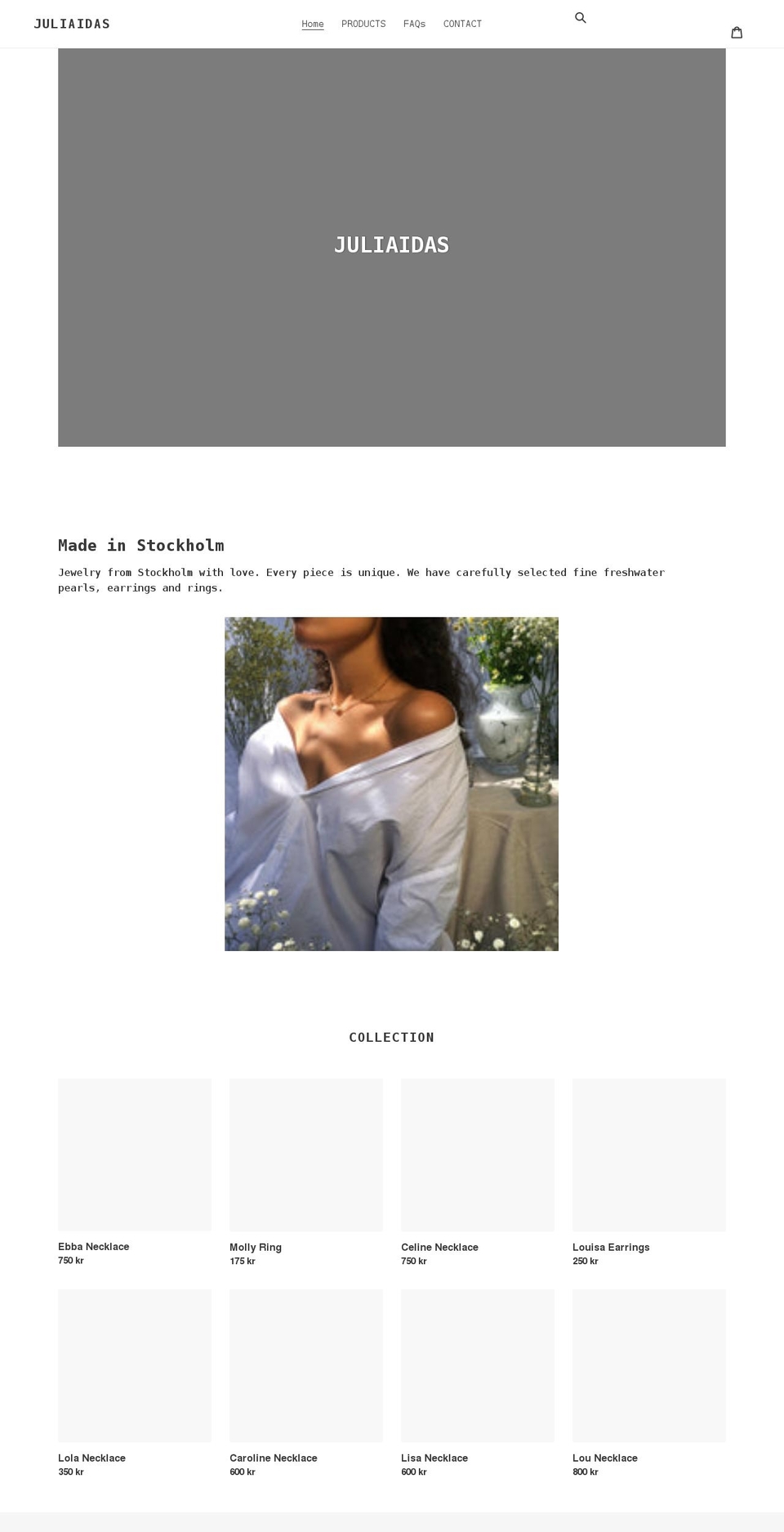 juliaidas.com shopify website screenshot