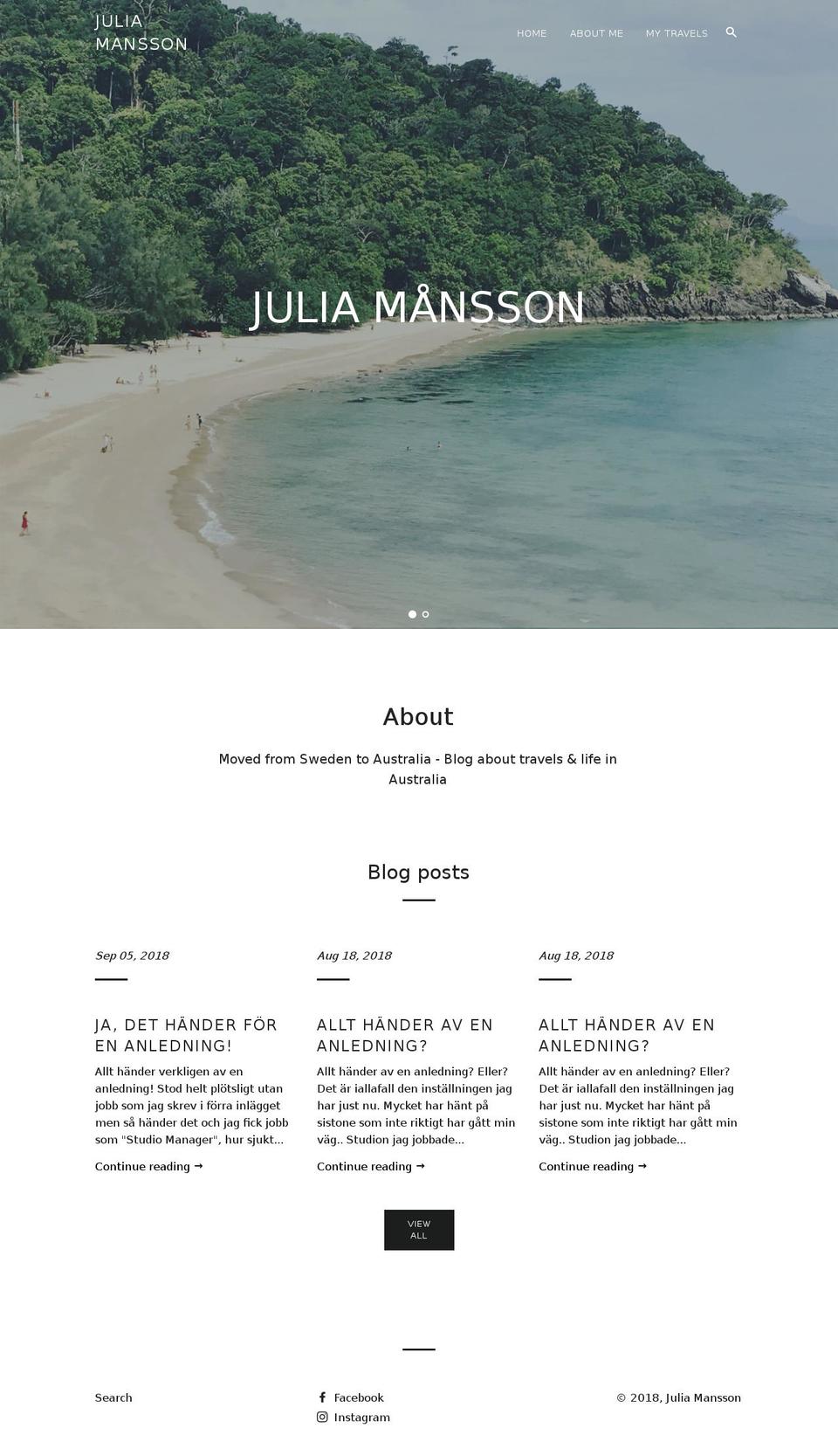 juliamansson.com — Shopify storefront screenshot