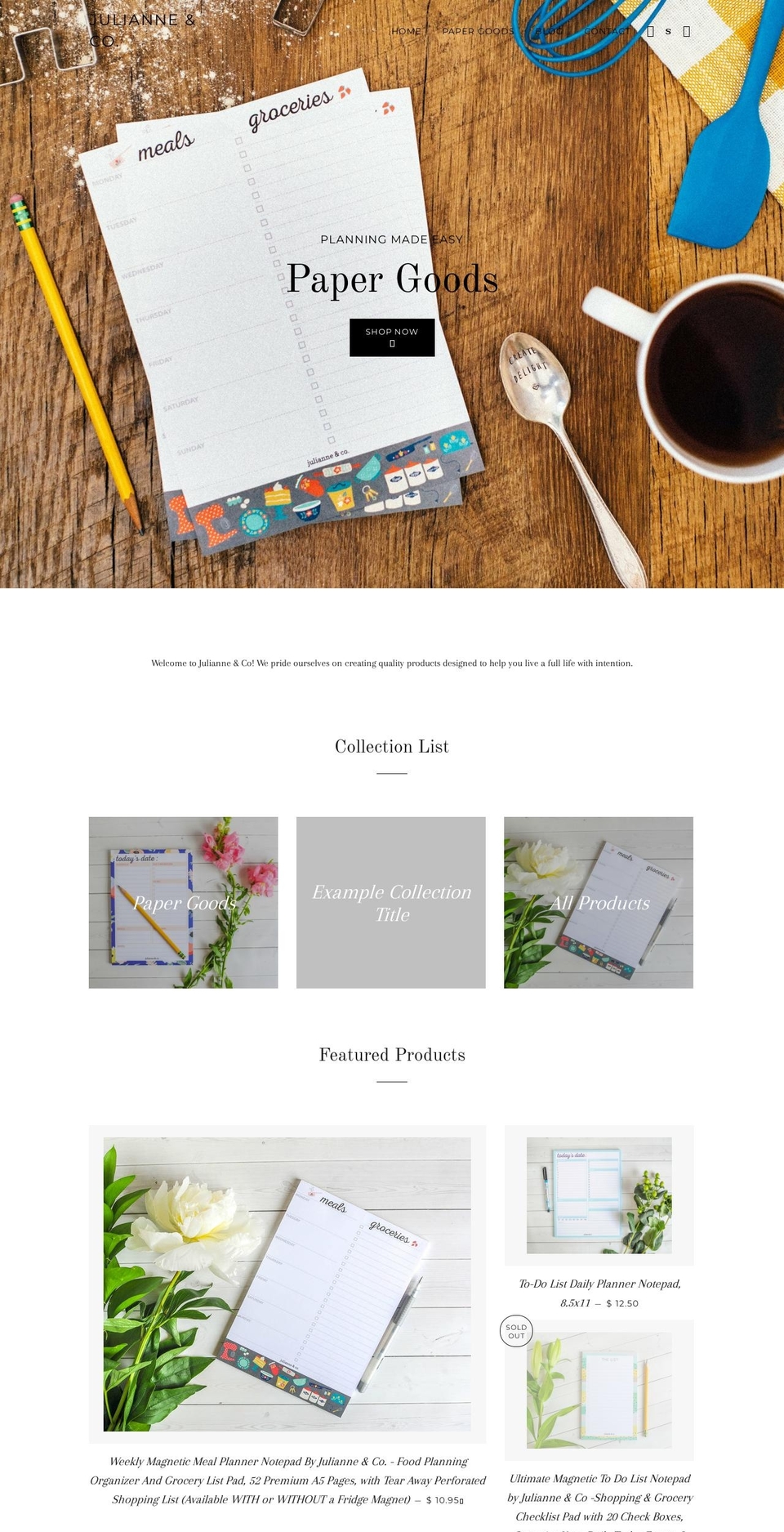 julianneco.com — Shopify storefront screenshot