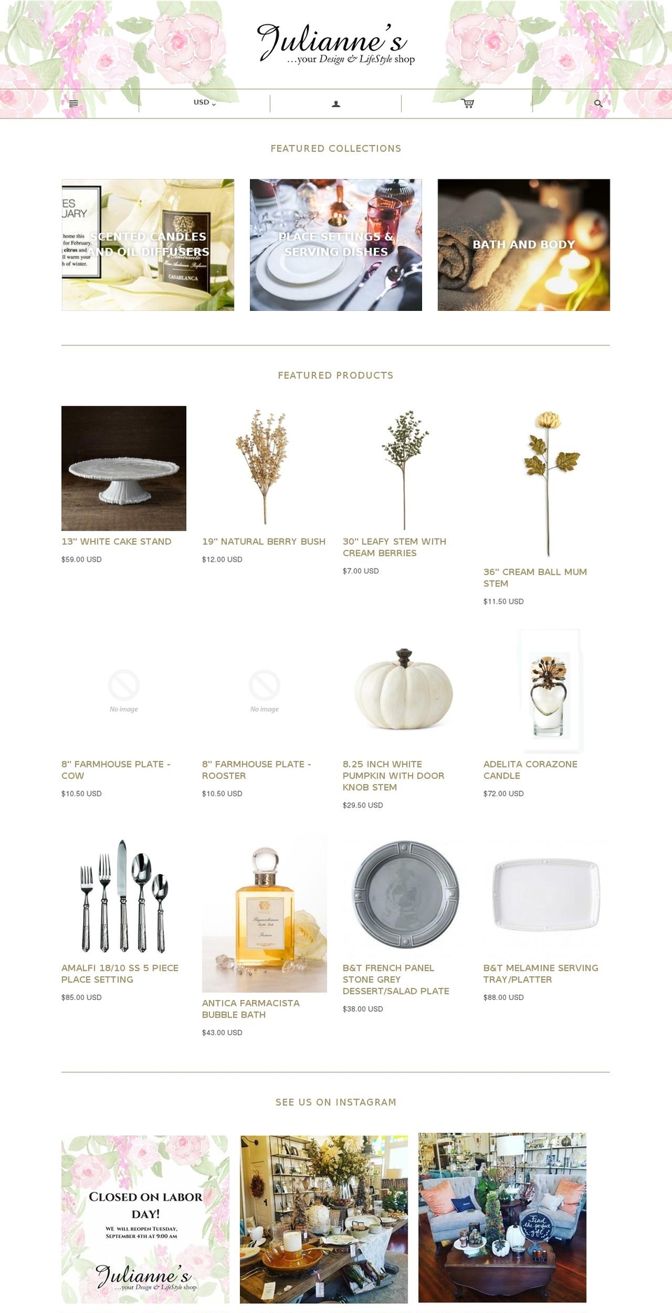 juliannesgifts.com — Shopify storefront screenshot