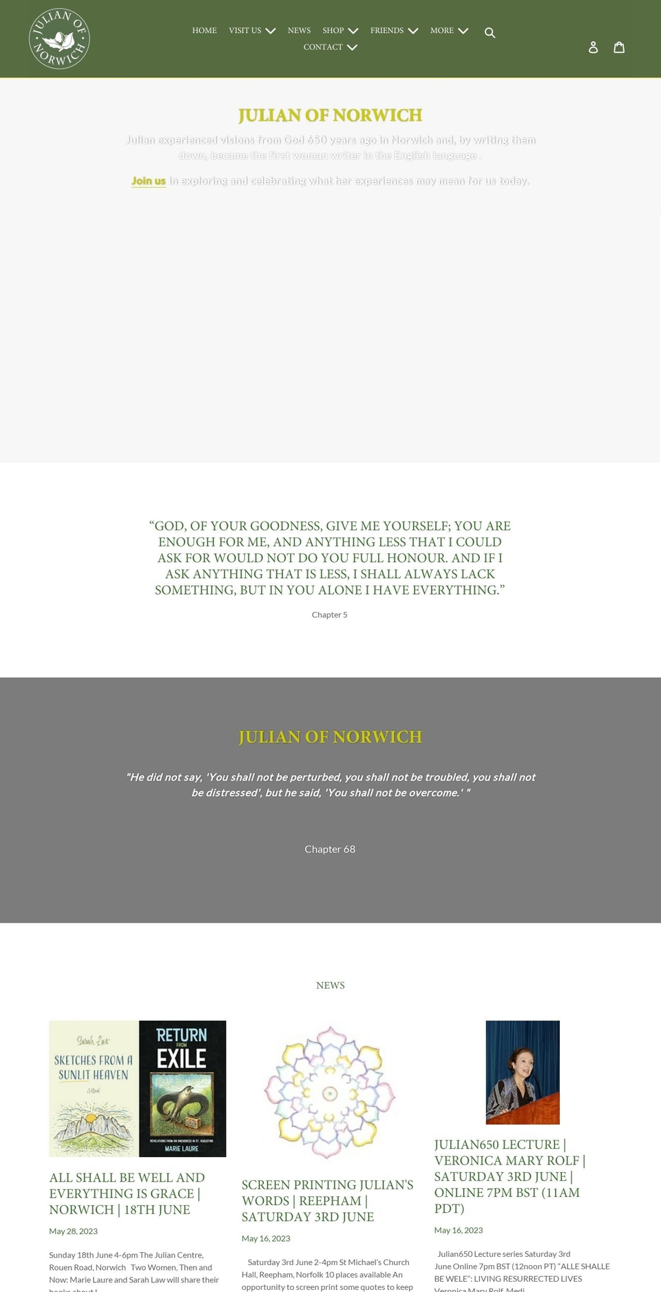 julianofnorwich.org shopify website screenshot