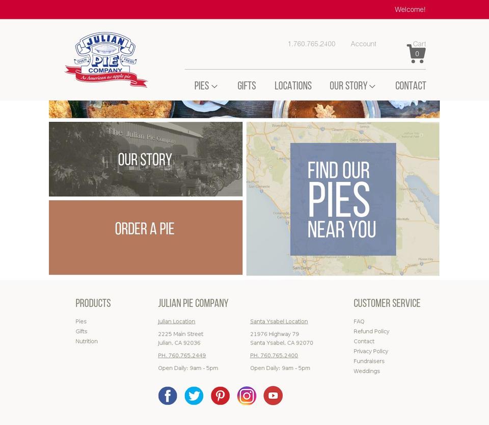 Julian Pie Company Shopify theme site example julianpie.com