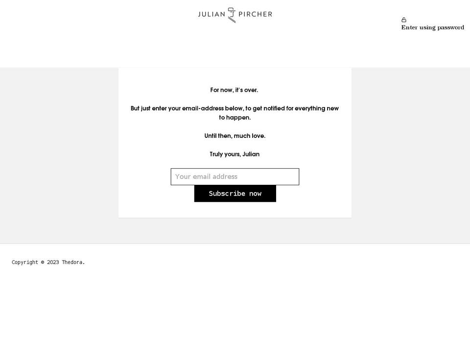 julianpircher.shop shopify website screenshot