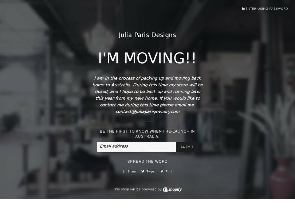 juliaparisjewelry.com shopify website screenshot
