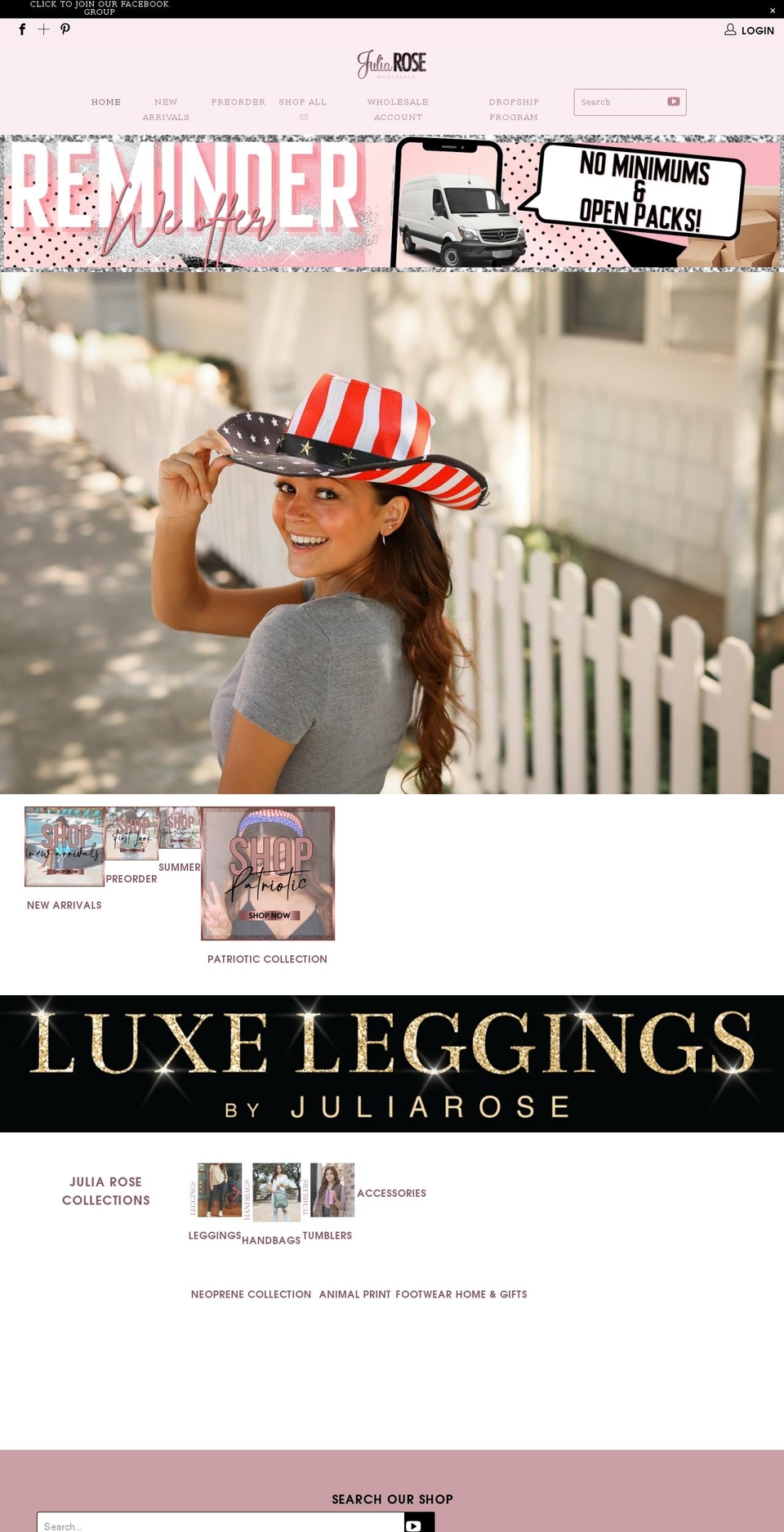 juliarosewholesale.com shopify website screenshot