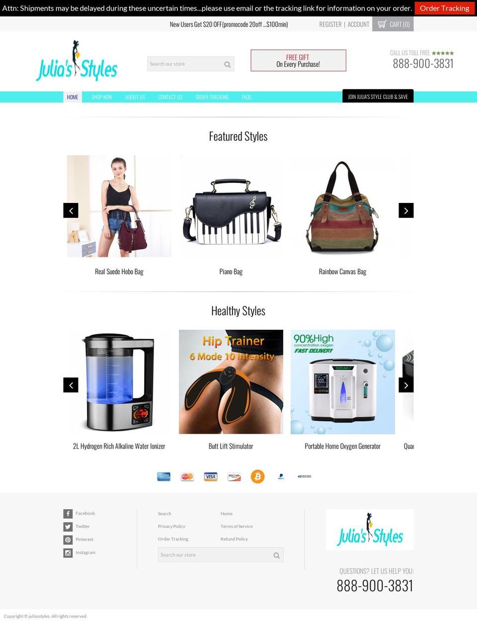 conver-theme Shopify theme site example juliasstyles.com